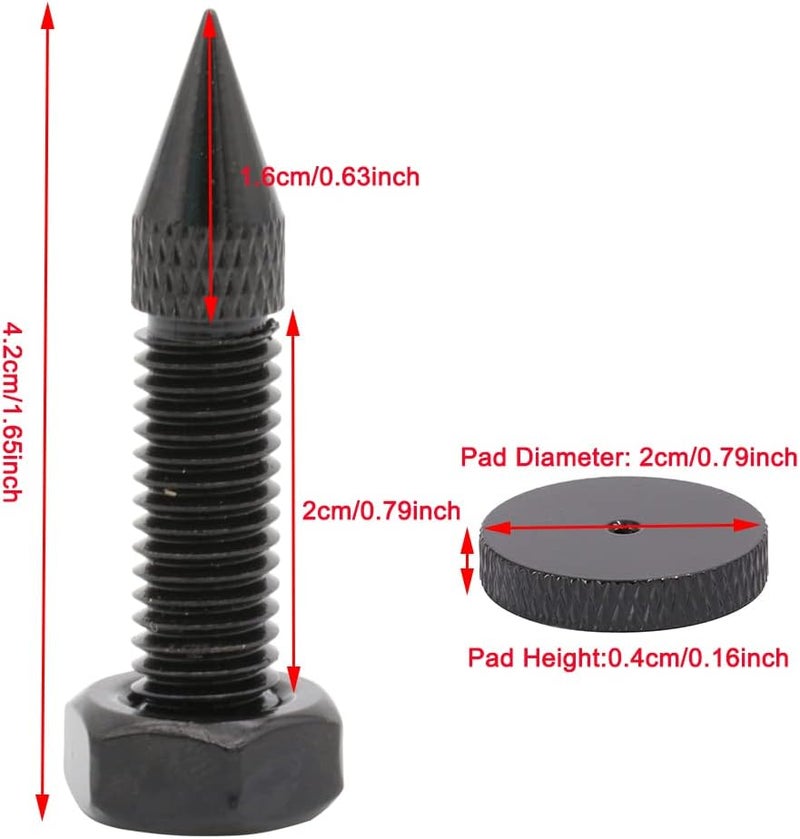 Flushbay 4 Pack Isolation Spikes Floor Protectors - Adjustable M8 Black Speaker Spikes for Subwoofer, CD DVD Player, Turntable, Recorder Chassis With Isolation Feet Pad - Image 3